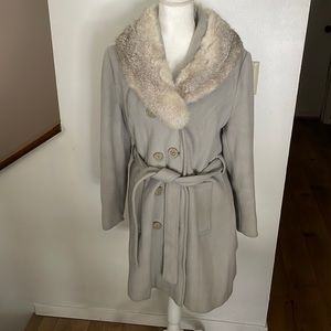 ILGWU wool and fur collar dress jacket. Vintage